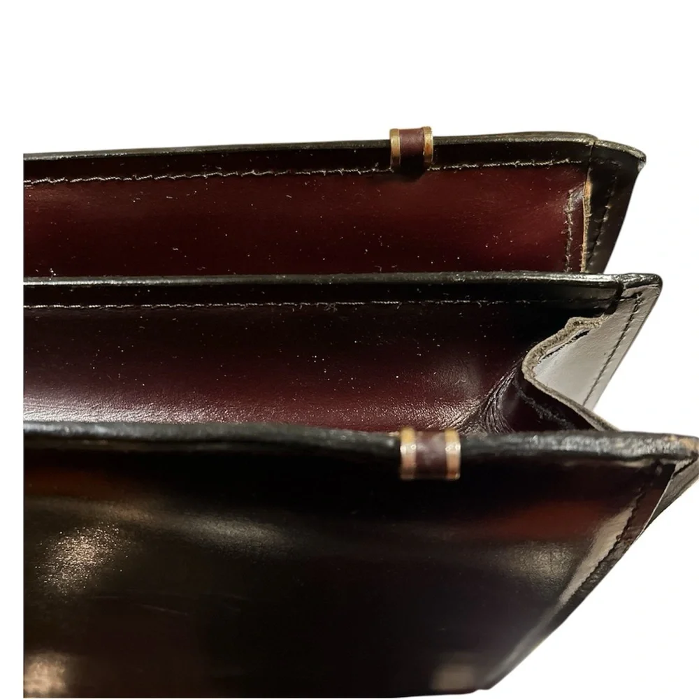 RKS Vintage Attache Briefcase Work Bag Leather Multi Compartments Messenger
